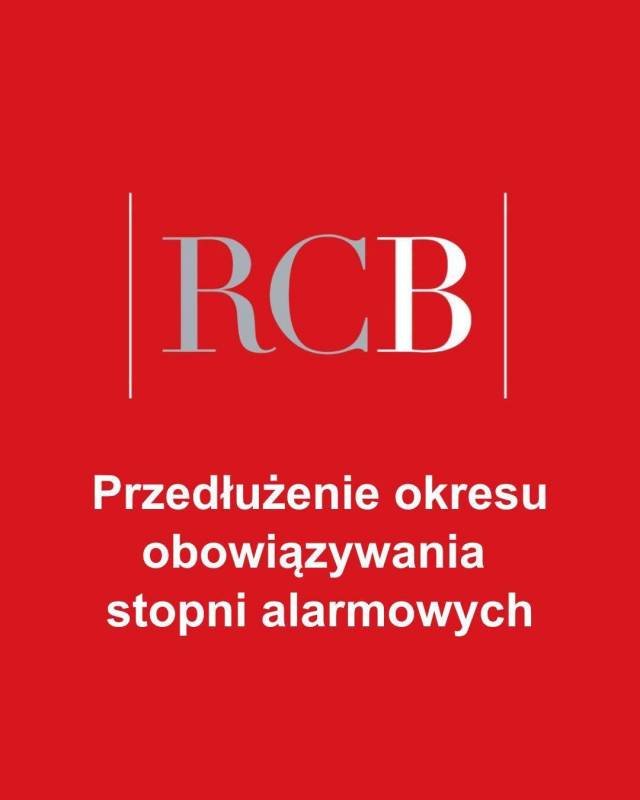 rcb- przedłużenie obowiązywania stopni alarmowych
